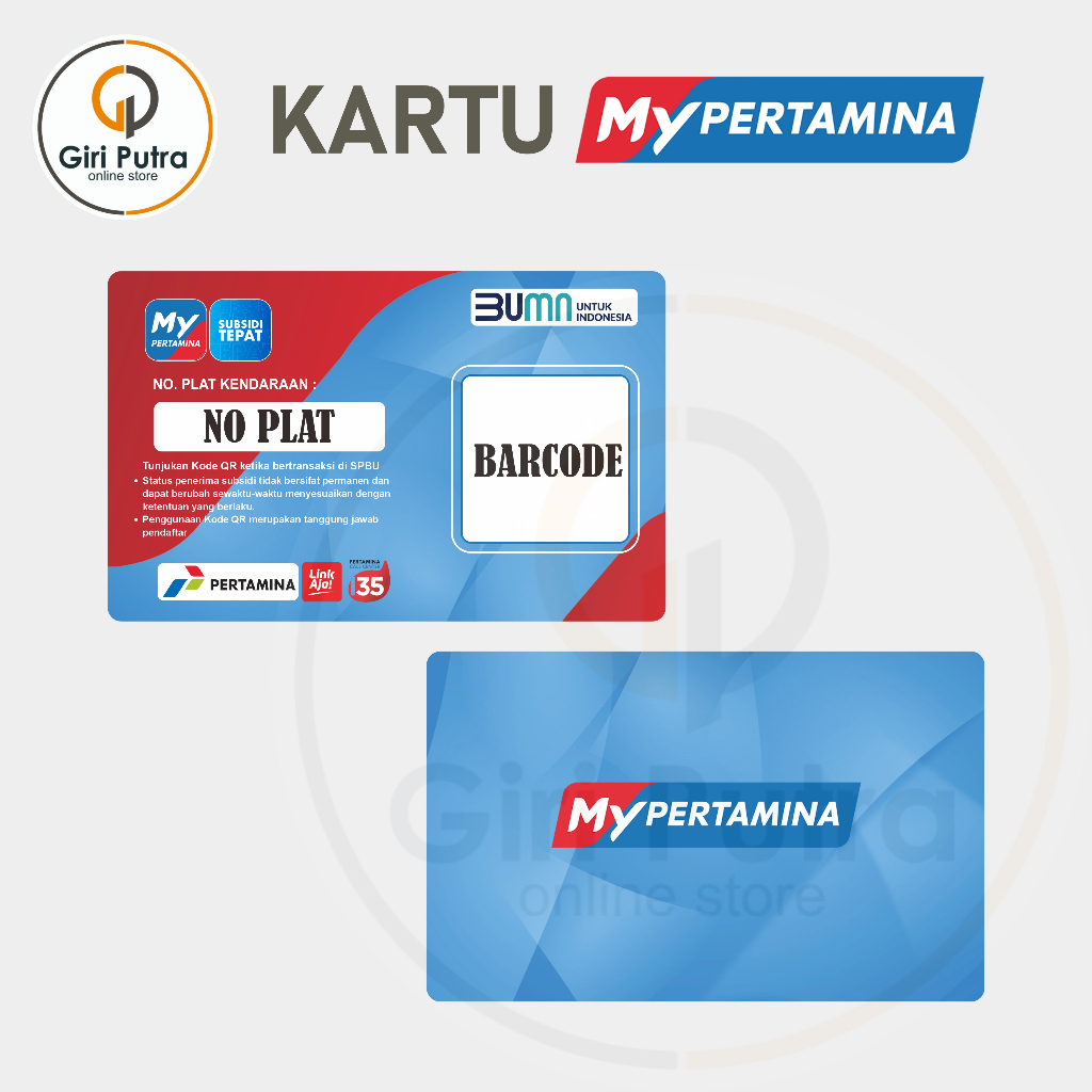 

Kartu ID Card BBM Subsidi MY PERTAMINA / KARTU ID CARD PRINT UV