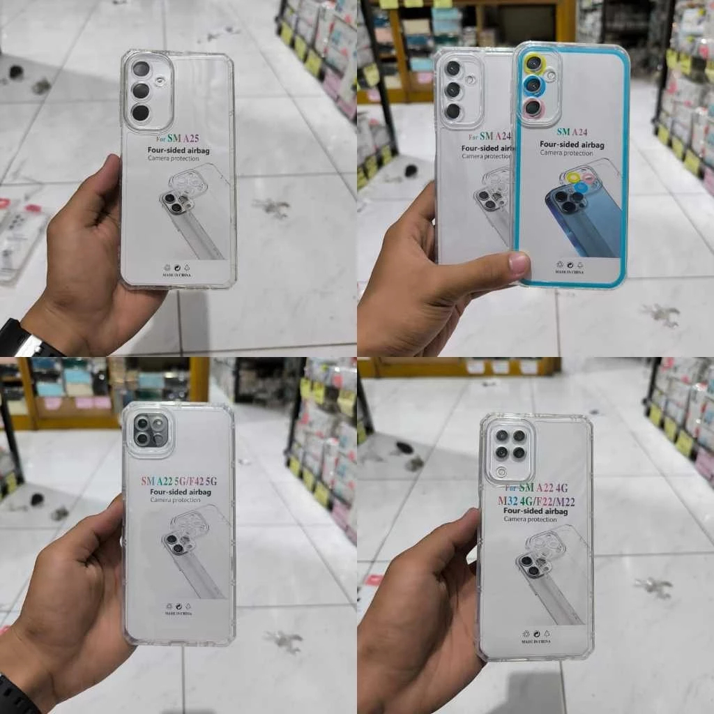 SAMSUNG A22 4G / M32 4G / F22 / M22 / A22 5G / F42 5G / A24 / A25 CLEAR CASE AIRBAG TRANSPARAN SOFT 