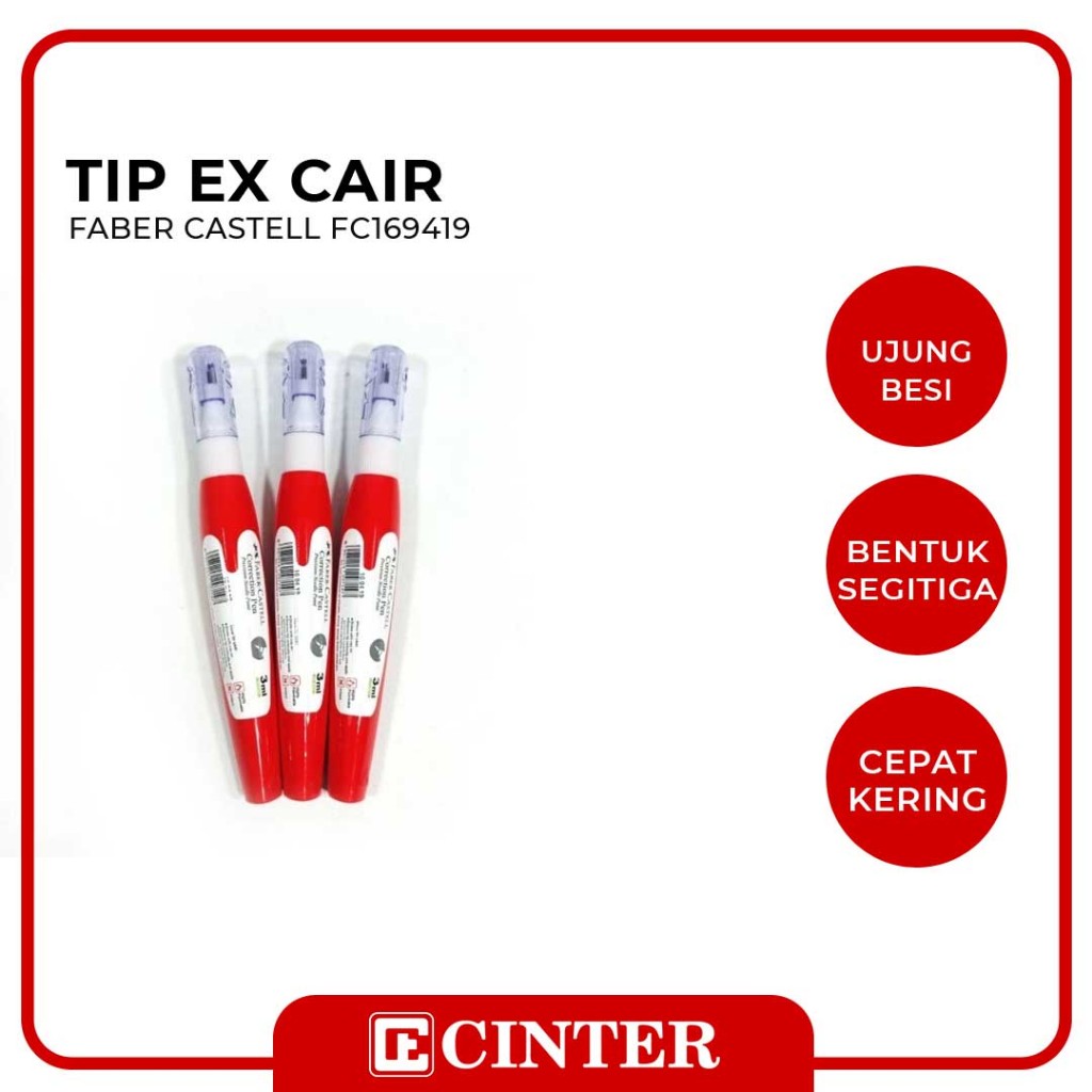 

FABER CASTELL - TIP X CAIR / PENGHAPUS PENA / CORRECTION PEN 3 ML (FC169419)