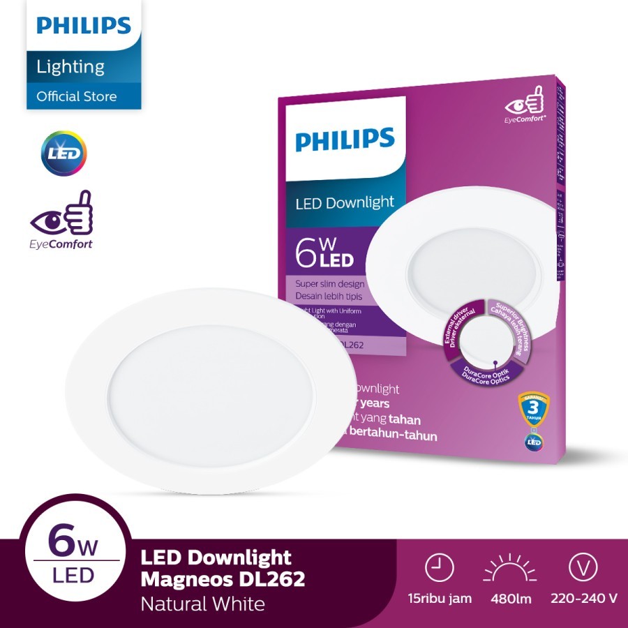 Lampu Philips Slim Downlight DL262 Magneos D100 6W 4000K Putih
