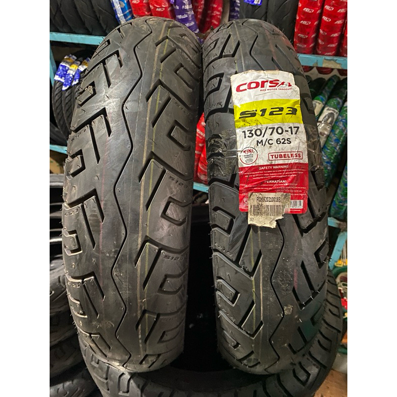 Ban Motor Corsa 130/70, 110/80 ring 17 Tubeless S123