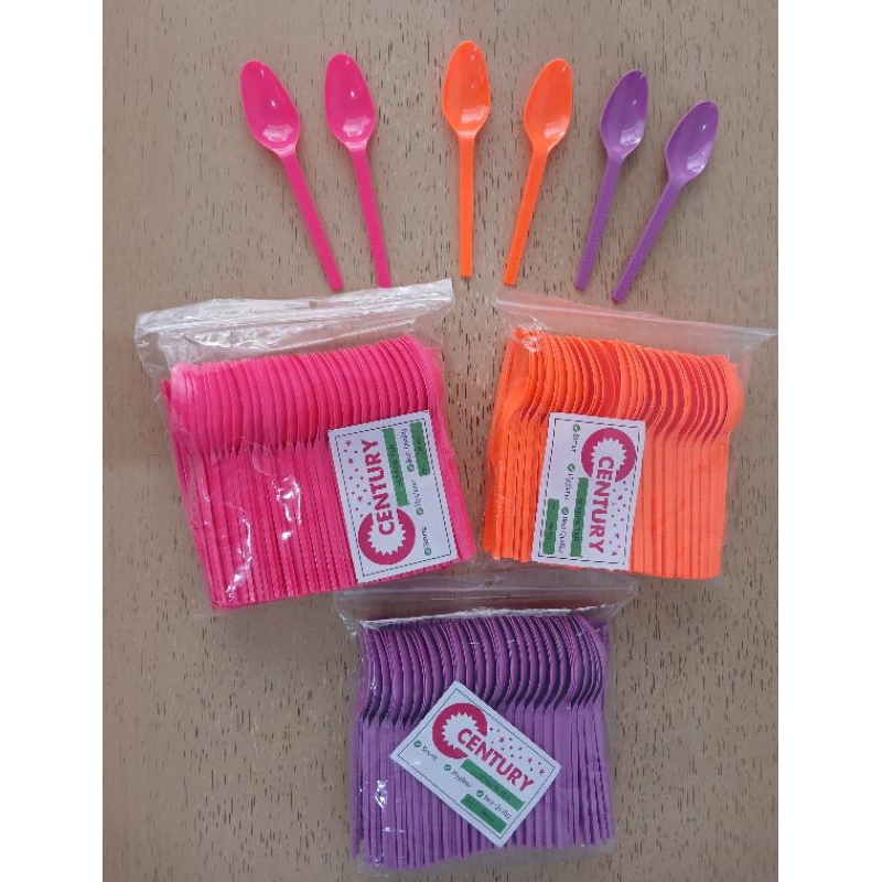 Sendok teh plastik warna 100pcs/Sendok teh plastik 100pcs