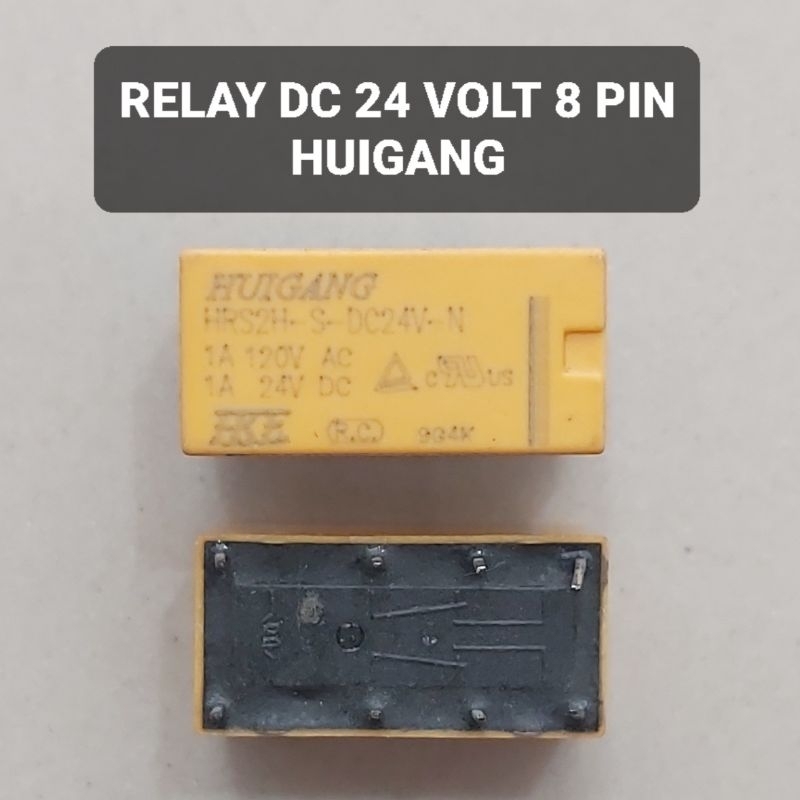 Relay DC 24 Volt 8 Pin Kaki Huigang