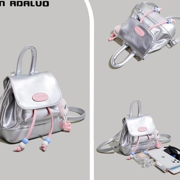 [Ready Stok] Ransel Kulit Asli Wanita/Ransel Sekolah Lucu/Tas Mini Fashion/Tas Impor Korea/Liontin G