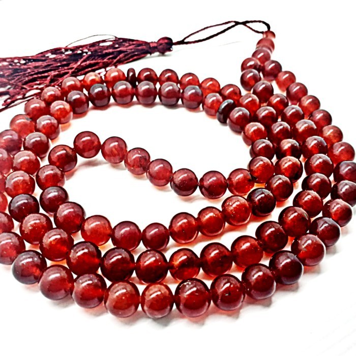 TASBIH BATU GIOK MERAH MARUN 99 BUTIR 10 MM