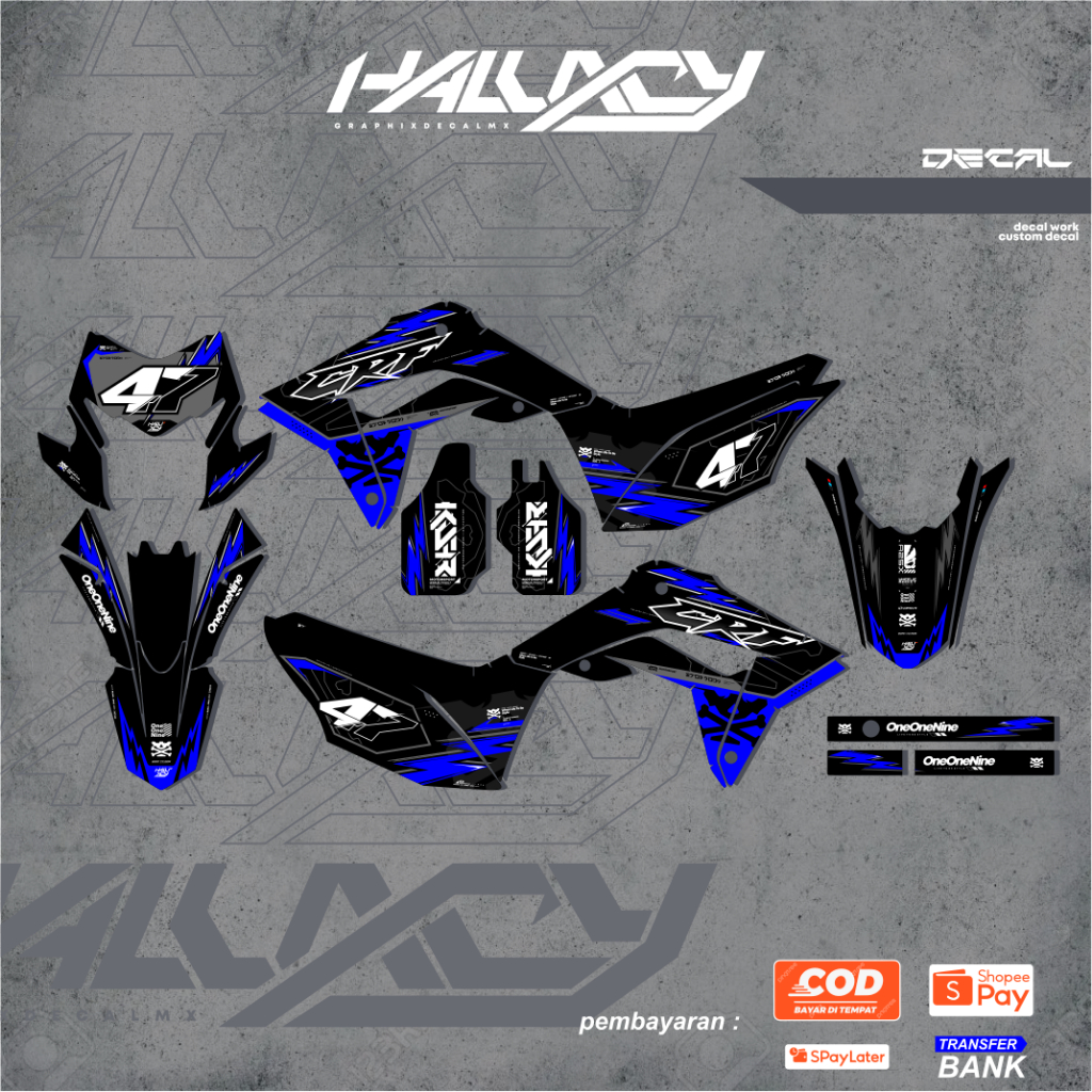 DECAL CRF 150L FULLBODY STABILO HOLOGRAM CHROME GLOSSY BY HALUXCY