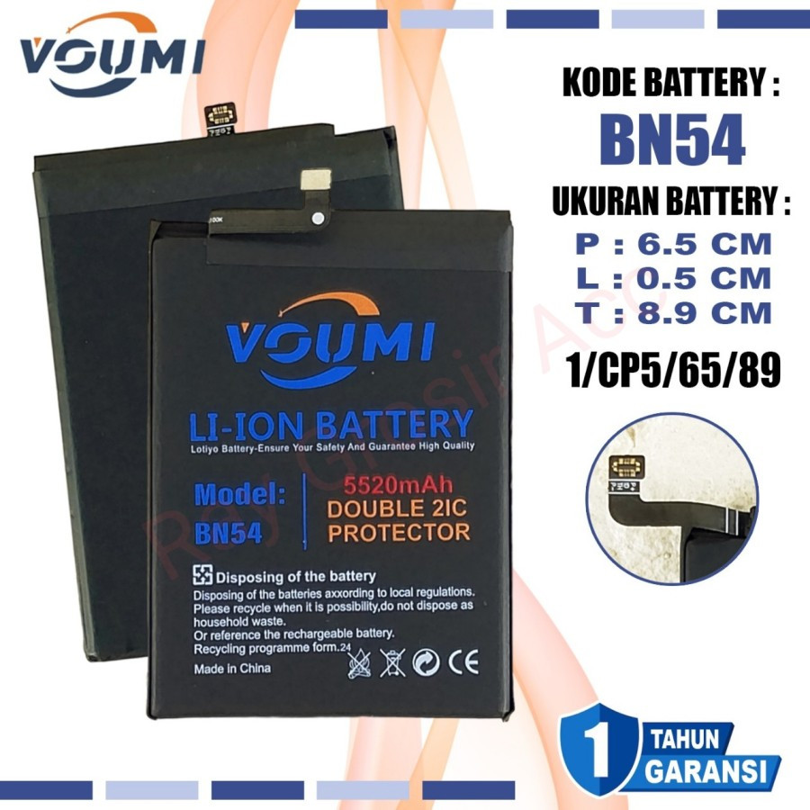 Baterai Original VOUMI Xiaomi Redmi 9 / Redmi Note 9 BN-54 BN54 BN 54