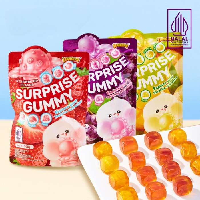 

Lianggui Surprise Gummy Anggur Stroberi Mangga