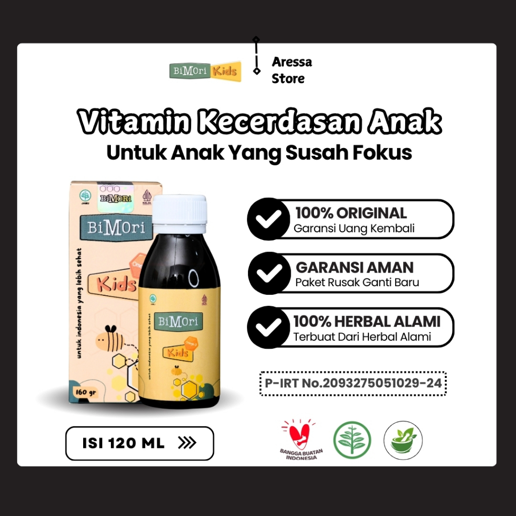 Bimori Kids Vitamin Kecerdasan Otak Dan Daya Ingat Anak - Nutrisi Kecerdasan Otak - Bimori Vitamin U