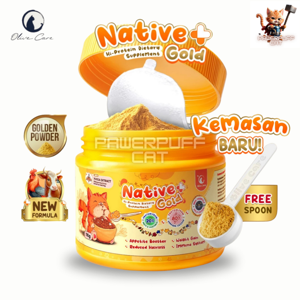 PPC Olive Care Native+ 110gr Vitamin Kucing Gemuk Bulu Lebat Nafsu Makan Rontok