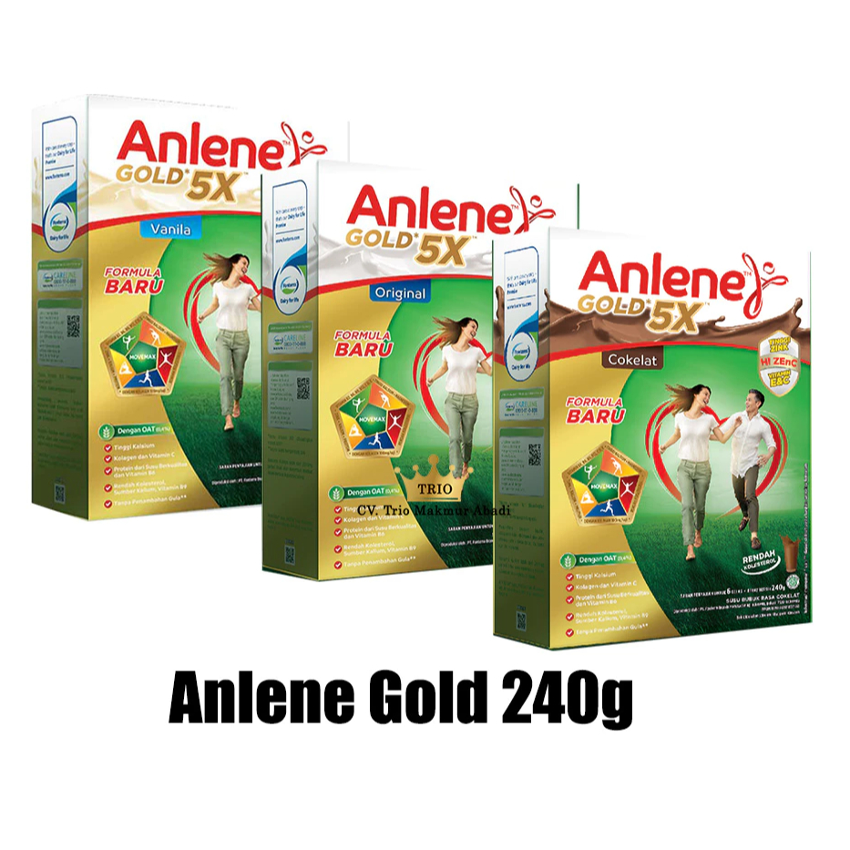 

Anlene Gold 5X Susu Bubuk Rasa Original/Coklat/Vanila 240gr