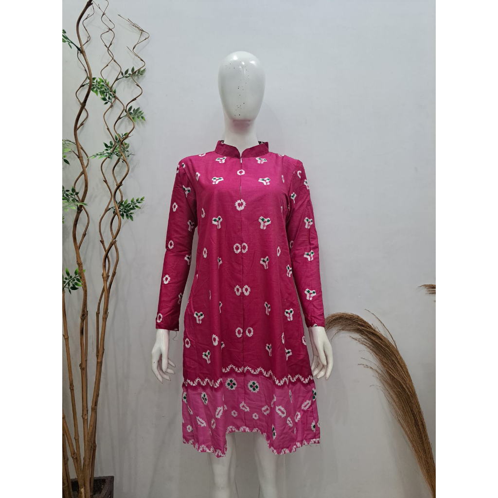 TUNIK BATIK WANITA WARNA HIJAU BOTOL UKURAN XL
