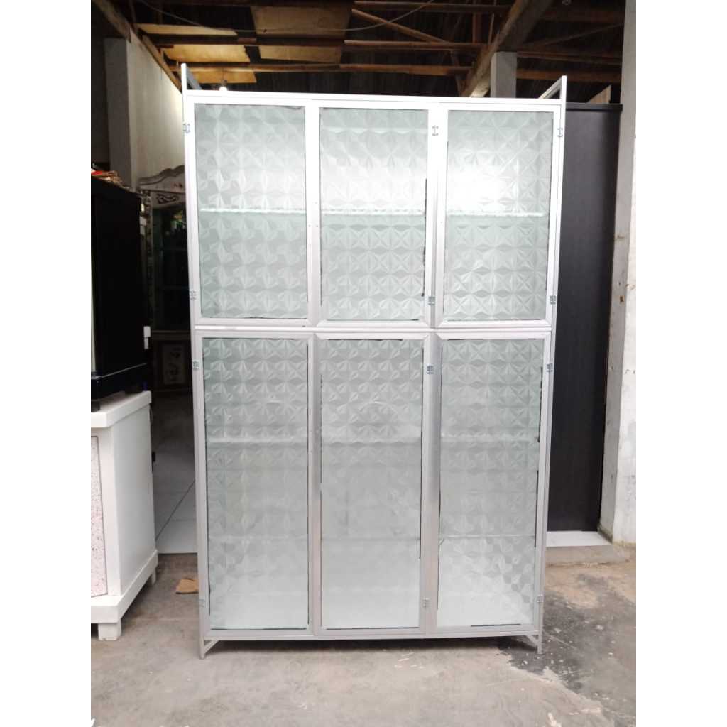 RAK PIRING FULL KACA 3P BAWAH KERAMIK / RAK PIRING FULLBOX / RAK PIRING / RAK PIRING 3 PINTU