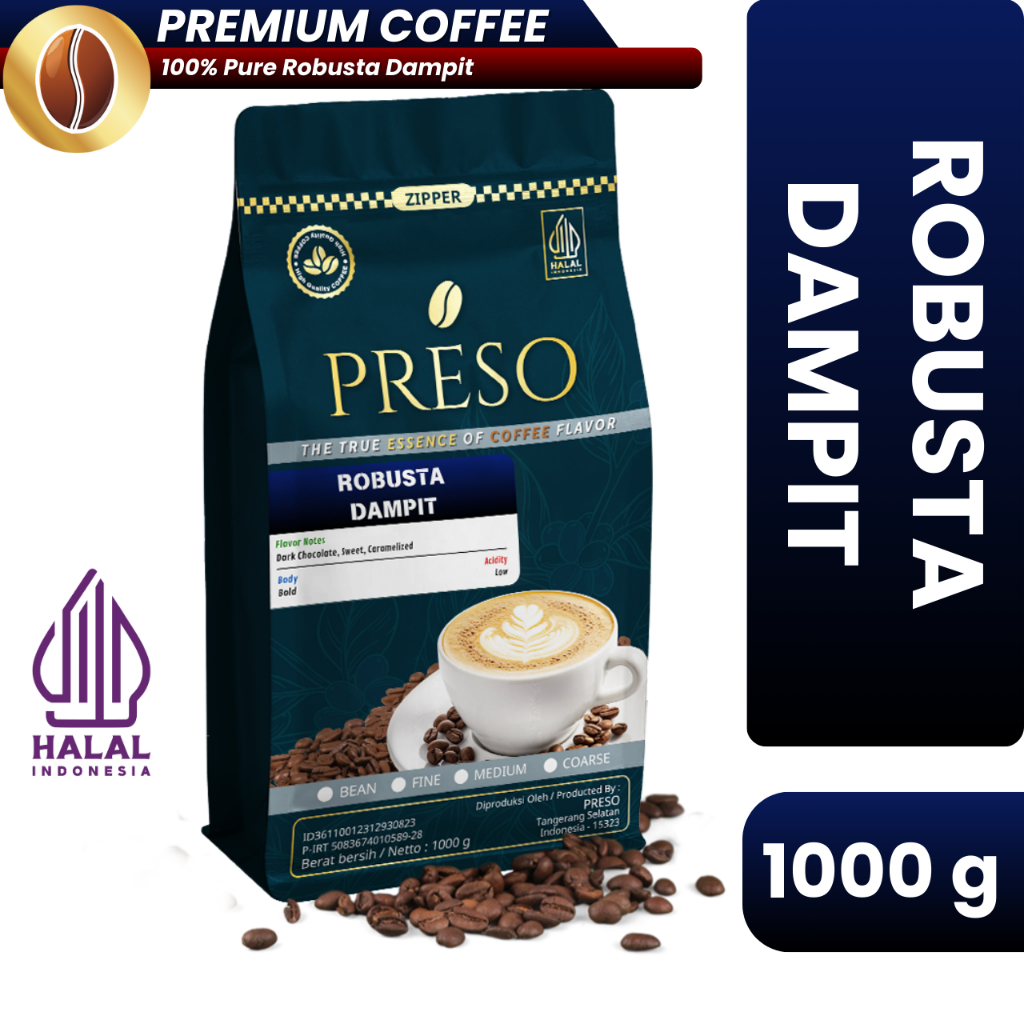 

PRESO Kopi Robusta Dampit 1000 Gram