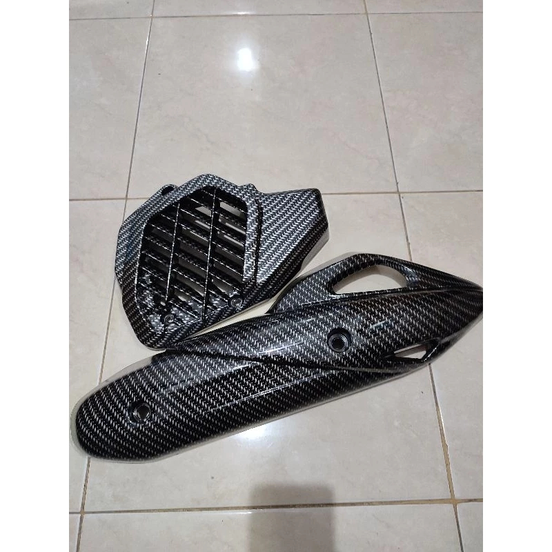 paket pcx karbon tutup radiator pcx 150+tutup knalpot pcx 150