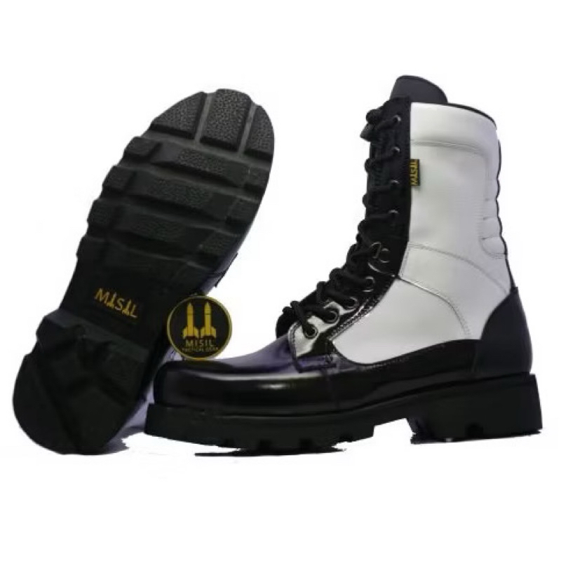 MISIL Sepatu pdl provos kelinci tni polri brimob kulit asli kilap/pdl provos kelinci/Sepatu tni/Sepa