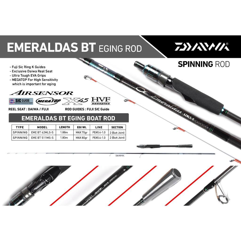 Joran Daiwa EMERALDAS BT EGING | Cumi | Saltwater | Alat Pancing Unggulan