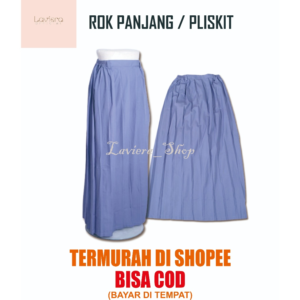 ROK PANJANG PLISKIT PLISKET FULL WIRU ABU-ABU SMA BAHAN DRILL PREMIUM