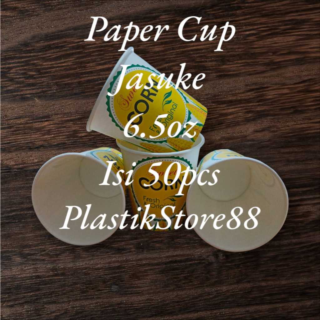 Isi 50Pcs Paper Cup 6,5 OZ Jagung / Gelas Jasuke
