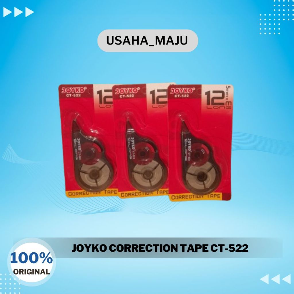

Correction Tape Joyko CT-522 Stipo Kertas Pita Koreksi Panjang 12 m x 5 mm/ Harga 1 PCS