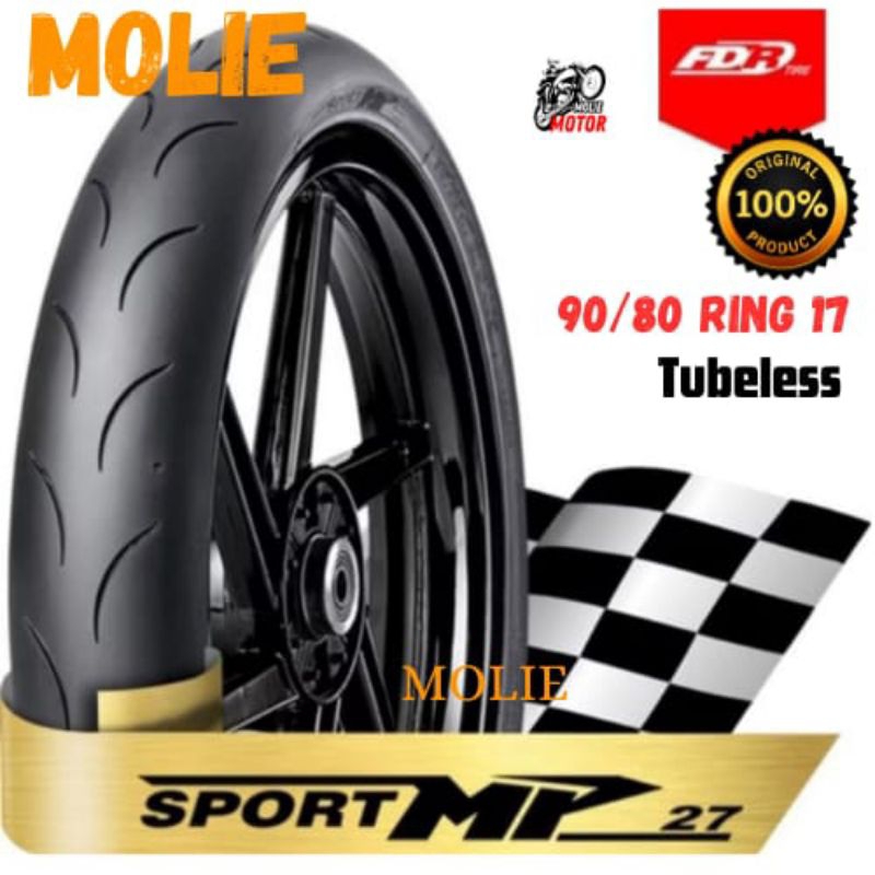 FDR CHAMPION Sport MP27 90/80 17 Tubeless Ring 17 90/80 Soft compound Tubles Ban balap Fdr