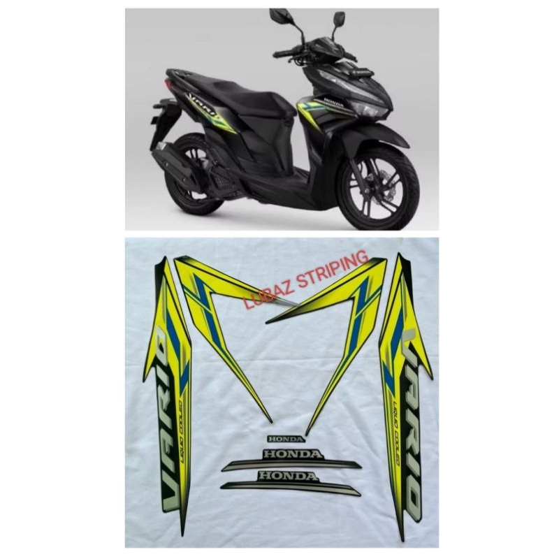 Sticker Stiker Striping Lis les Standar Motor Vario 125 new tahun 2023 kuning stabilo