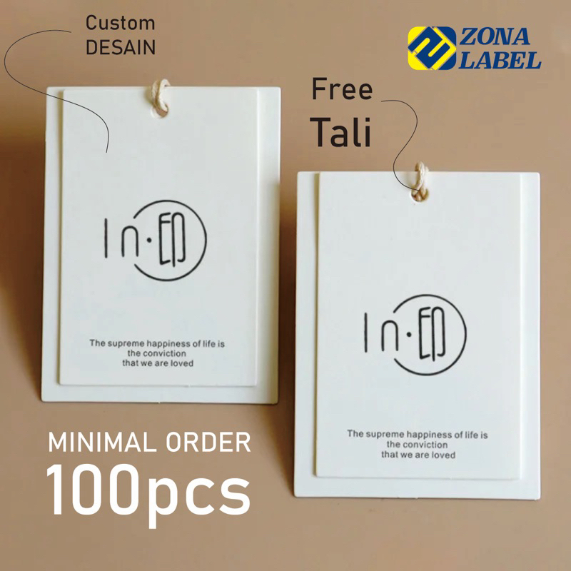 

( 100 pcs ) hangtag baju | hangtag label baju | hang tag baju custom