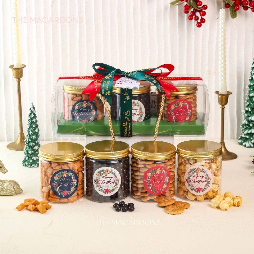 

Hampers Natal isi 3 Jar Kue Kering / Christmas Box Mika Souvenir Parcel Cookies Chocolate