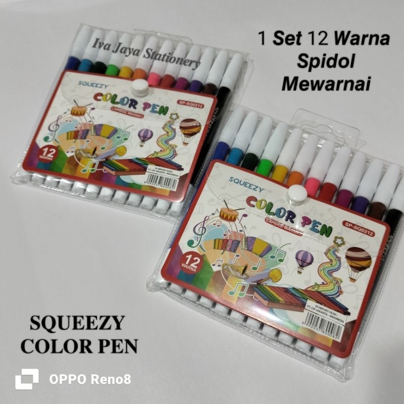 

Spidol Warna [1 Set - 12 Warna] / Color Pen SQUEEZY / Alat Mewarnai SP-SQ0212
