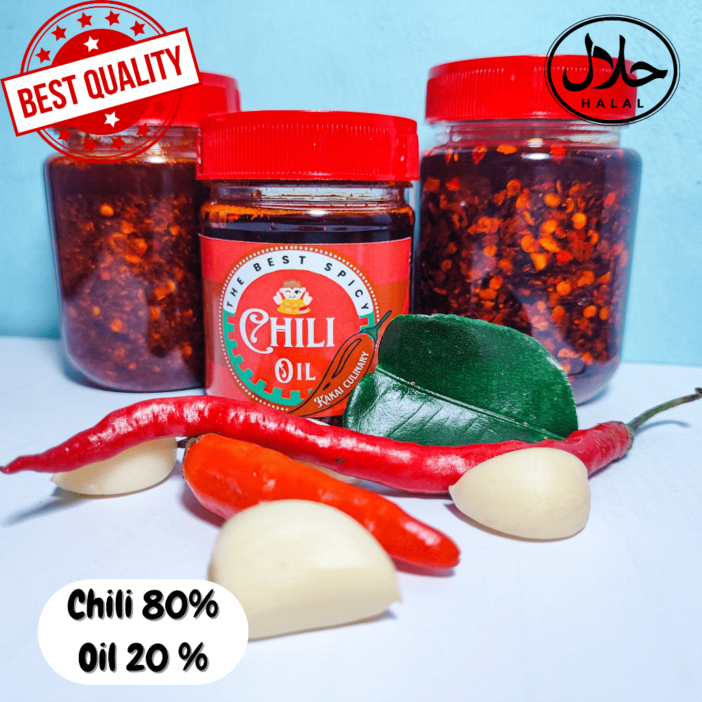 

chili oil Pedas Sedang 100ml / chili oil murah / chili oil halal / sambal instan
