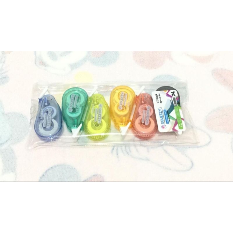 

Tipex Kertas Squeezy 1 Set Isi 6 buah / Correction Tape / Tip-Ex Roll Murah Squeezy