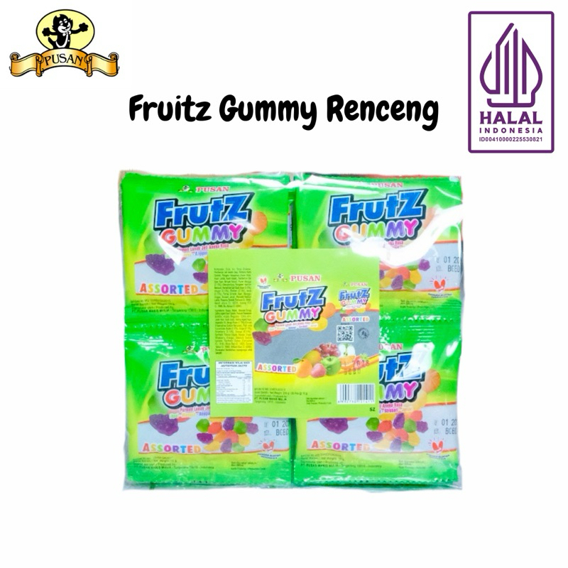 

PUSAN PERMEN LUNAK JELI FRUTZ GUMMY RENCENG 160gr ISI 20pcs