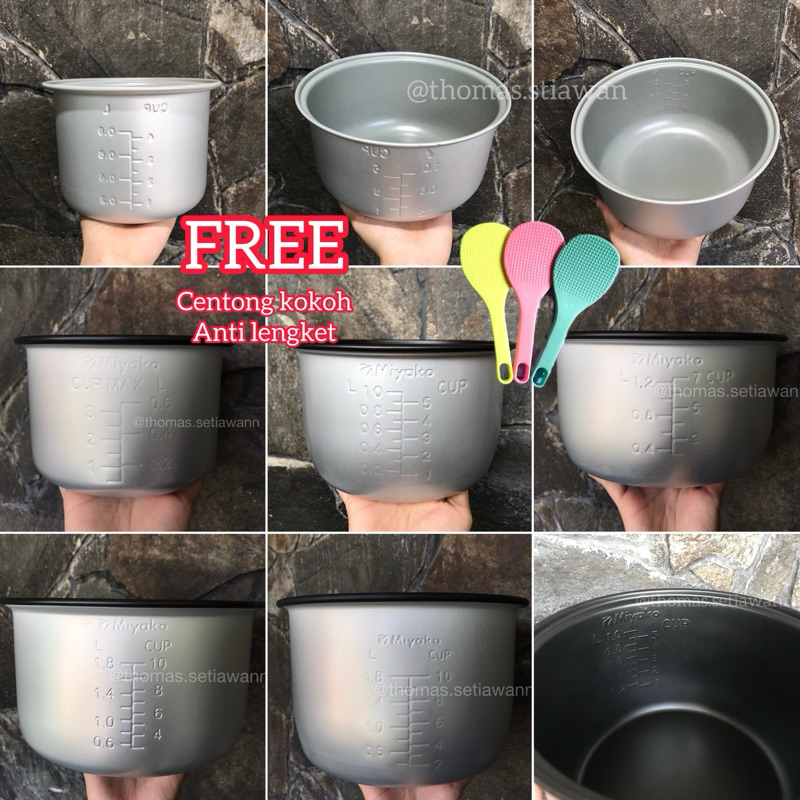 Panci Magicom Miyako ORIGINAL 0.6liter 1.2liter 1.8liter anti lengket wadah dalam mejikom BARU ORI