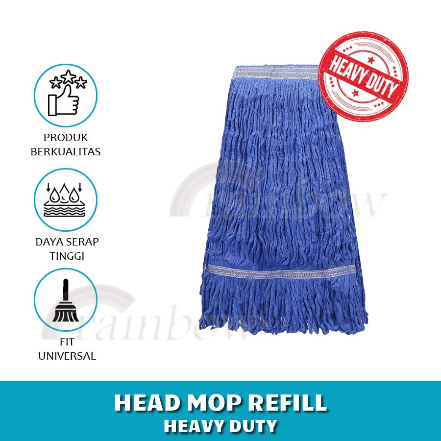 Cotton Mop Premium / Refill Kain Pel Import / Heavy Duty Cotton Head Replacement / Kepala Pel Import