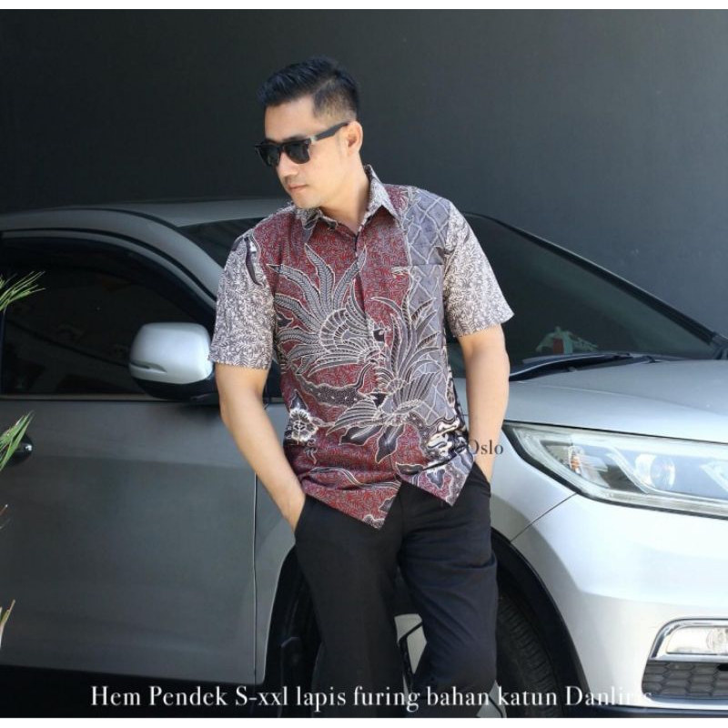 batik lengan pendek slim fit
