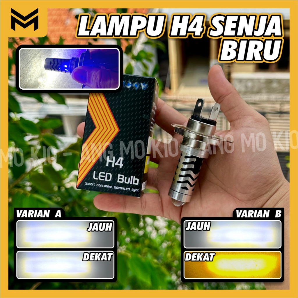 LAMPU LED LASER SOKET H4 LAMPU LED LASER H4 SENJA BIRU LAMPU UTAMA H4 LAMPU LED BOHLAM LASER H4 LAMP