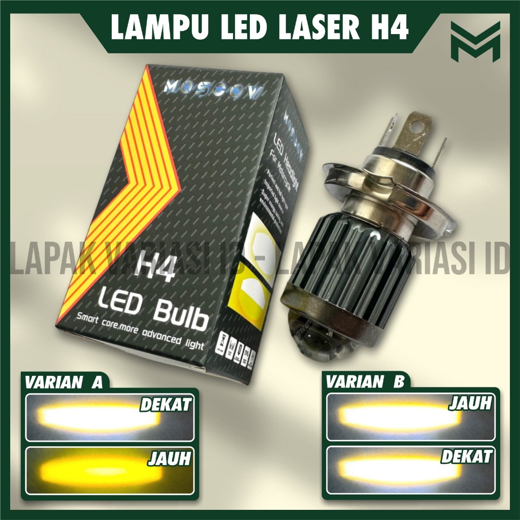 LAMPU LED LASER H4 untuk YAMAHA VIXION NINJA R15 PULSAR DAN MOBIL LAMPU DEPAN LED H4 LASER 2 WARNA h