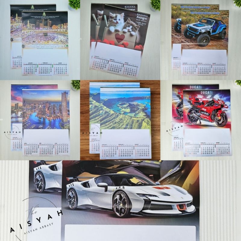 

kalender tahun 2025 AO 4 lembar x 3 bulanan ukuran 38x54cm banyak varian gambar(terima castume cetak merek)