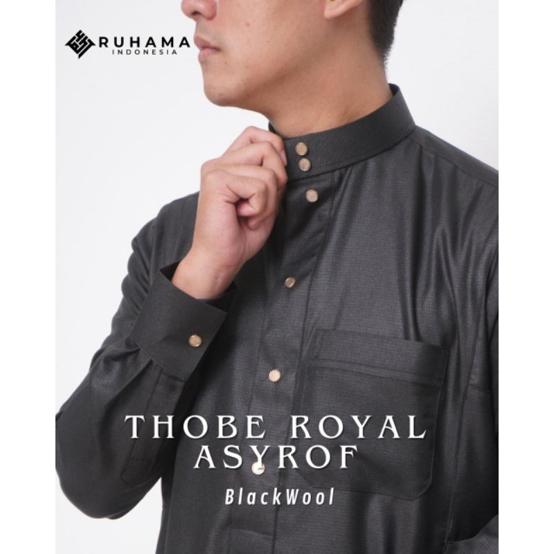 GAMIS/JUBAH/THOBE KANCING SNAP RUHAMA | pakaian gamis muslim pria kancing cetet/snap button premium 