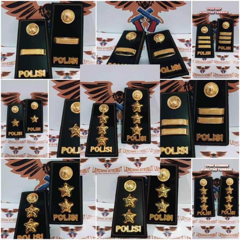 cod pangkat PDH PERWIRA POLRI ( IPDA IPTU AKP KOMPOL AKBP KOMBES) Kain + akrilik glos kualitas terba