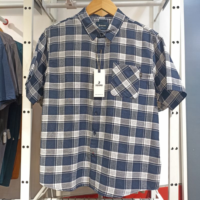 3SECOND - FLANEL / KEMEJA PRIA TANGAN PENDEK REGULAR FIT ORIGINAL 3SECOND