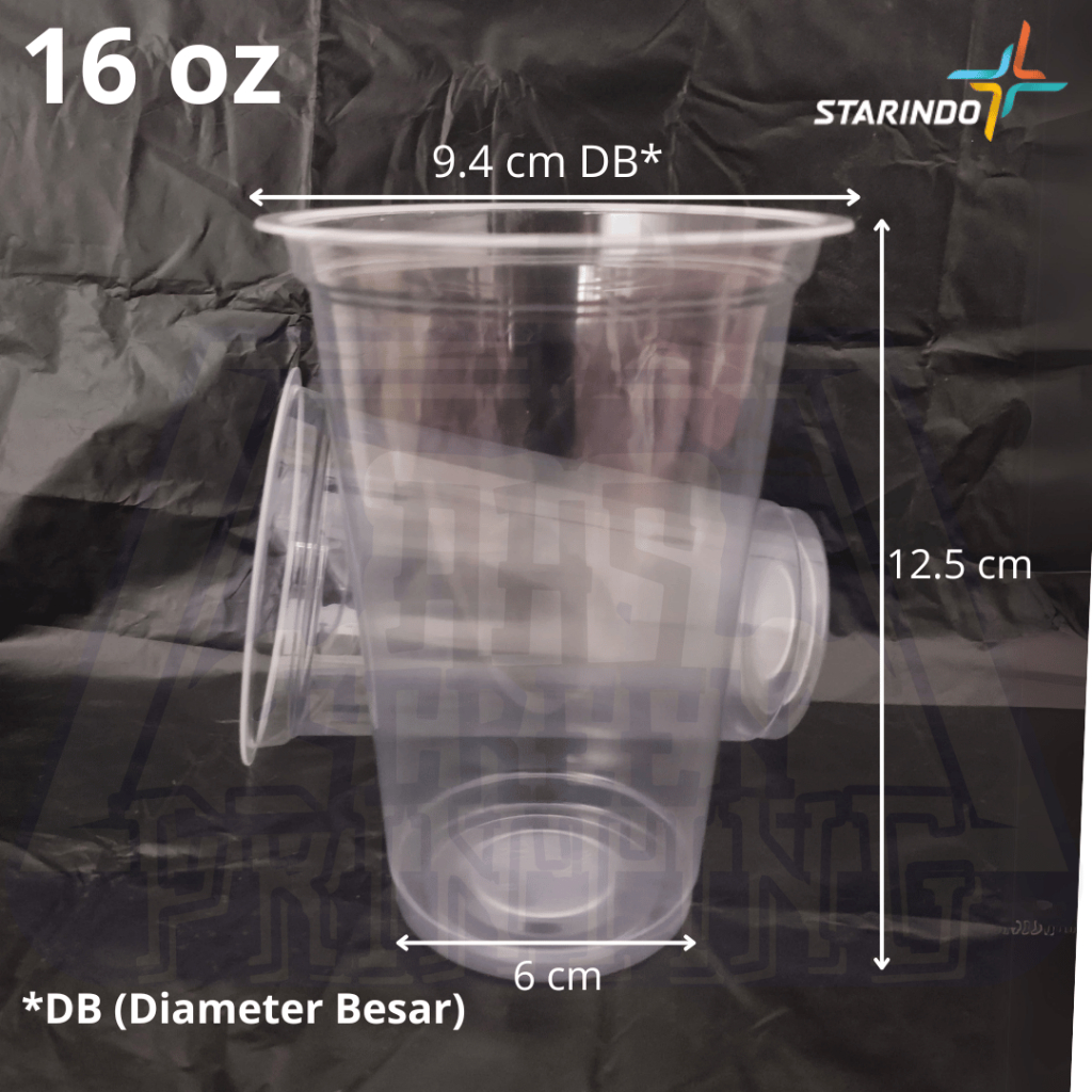 Gelas Cup Plastik Starindo 16oz Tebal