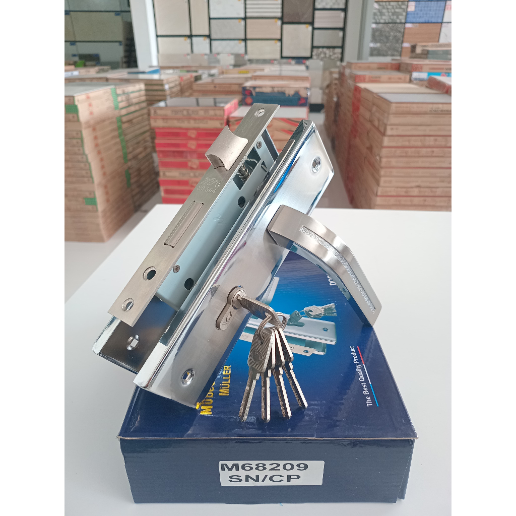 SLOT/ SELOT MULLER TANGGUNG HITAM/ GAGANG PINTU/ HANDLE PINTU RUMAH MINIMALIS M68209