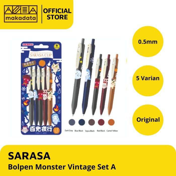 

BOLPEN / BALLPOINT / PULPEN SARASA MONSTER VINTAGE SET A (1 SET) MURAH