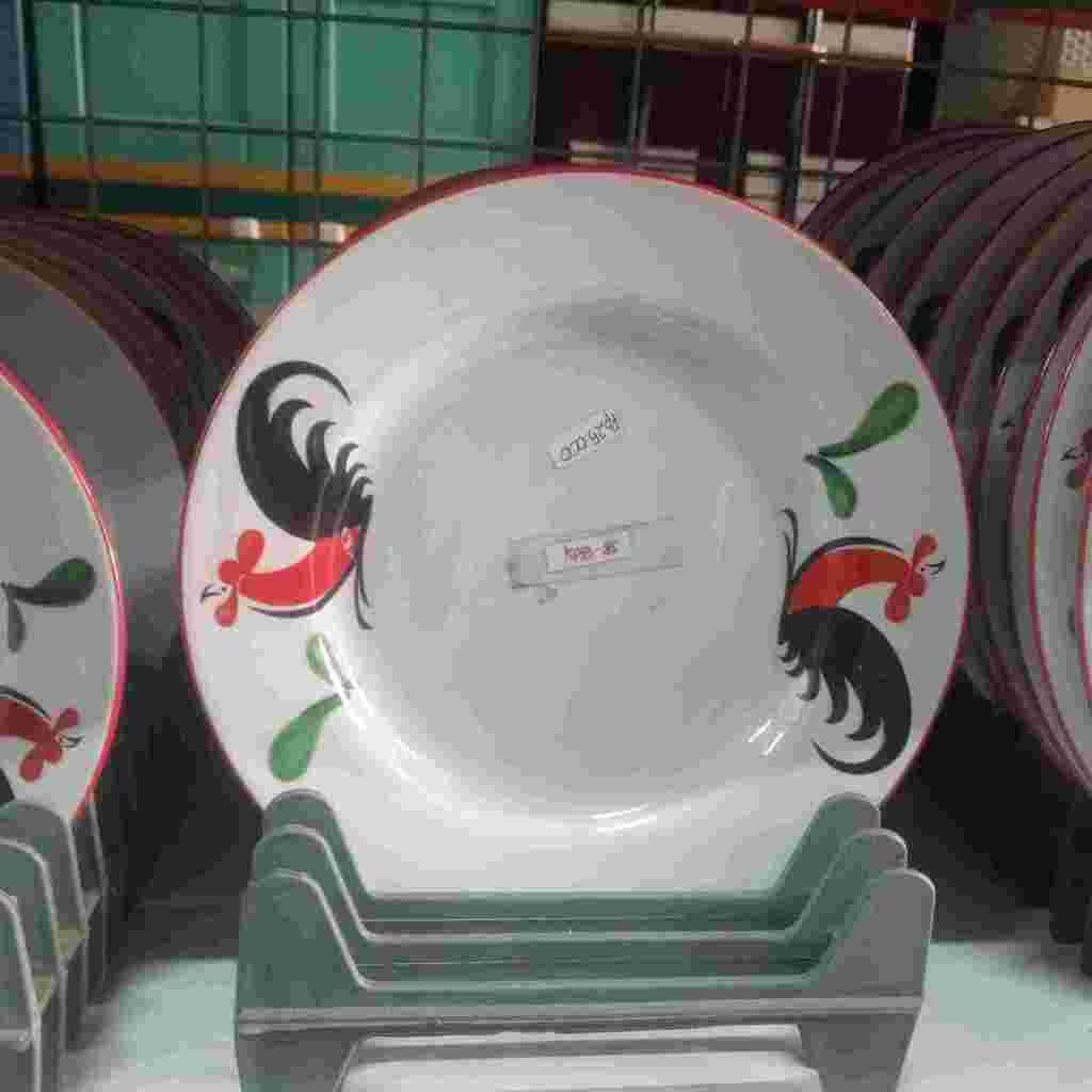 PIRING MAKAN BULAT CEPER AYAM KOPIN / PIRING KERAMIK AYAM