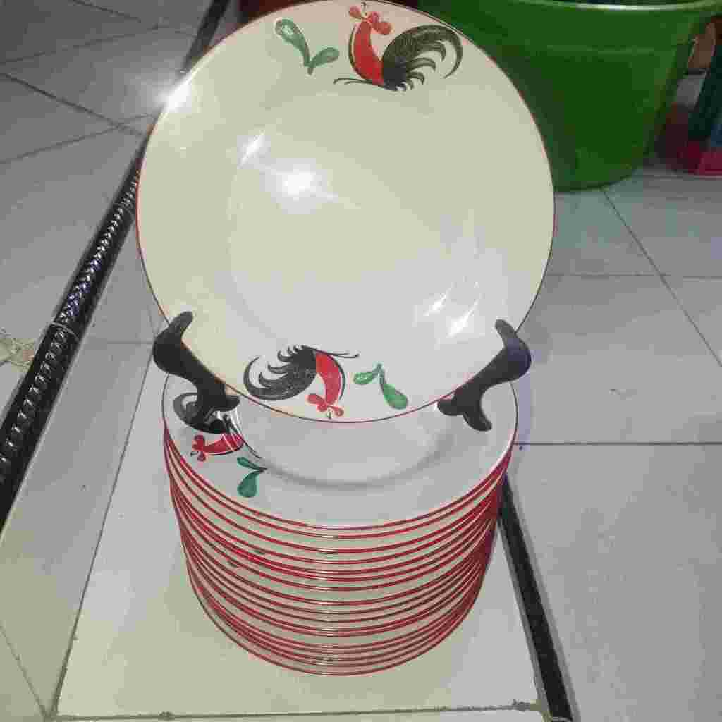 PIRING CEPER KERAMIK AYAM / PIRING MAKAN CEPER AYAM / PIRING KOPIN