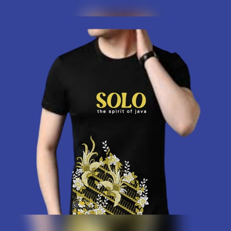 Koas Oblong T-shirt Motif Batik Solo/ Kaos Pria Wanita