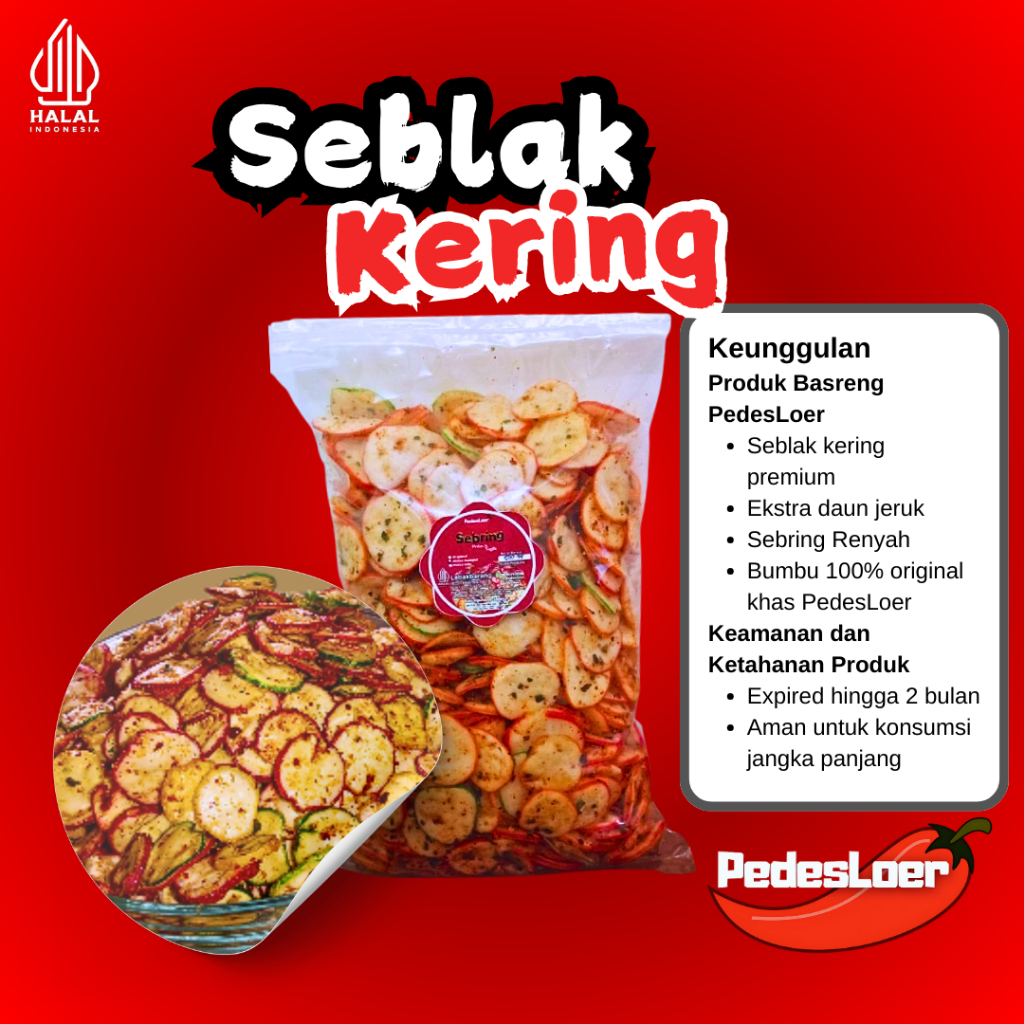 

Pedesloer Seblak Kering Pedas Daun jeruk 1kg