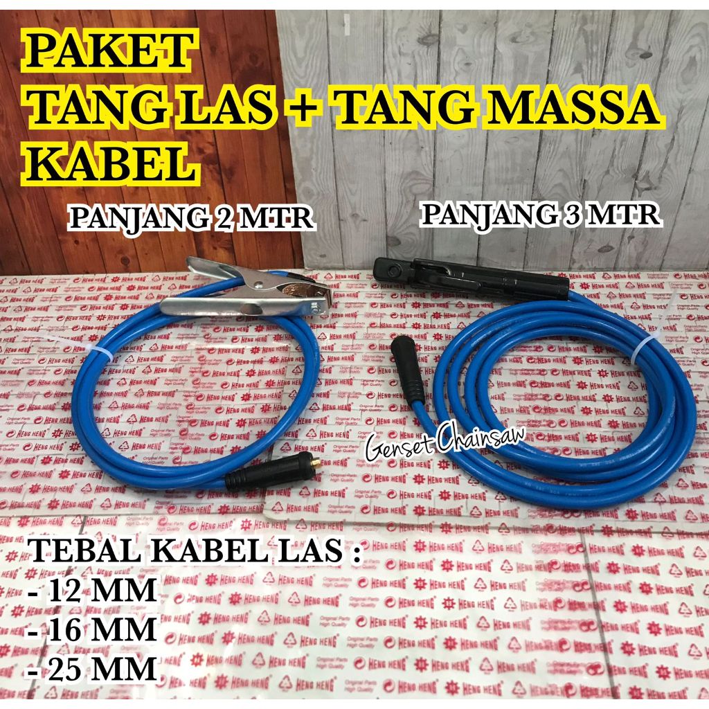 Paket Komplit Kabel Las Listrik + Tang Las 3M + Tang Massa 2M / Set Kabel Las