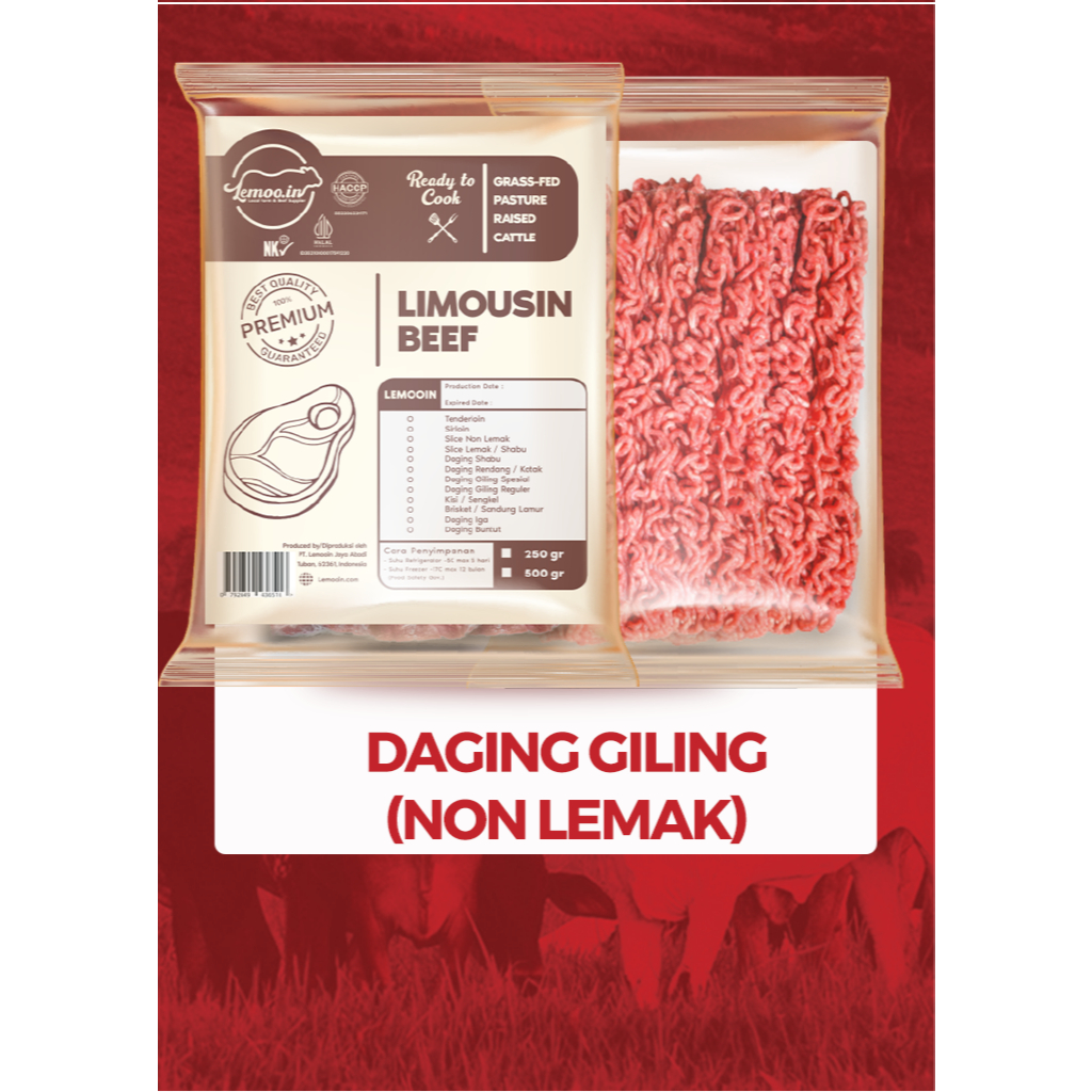 

Daging Giling Non Lemak Grassfed Local 250gr - Lemooin